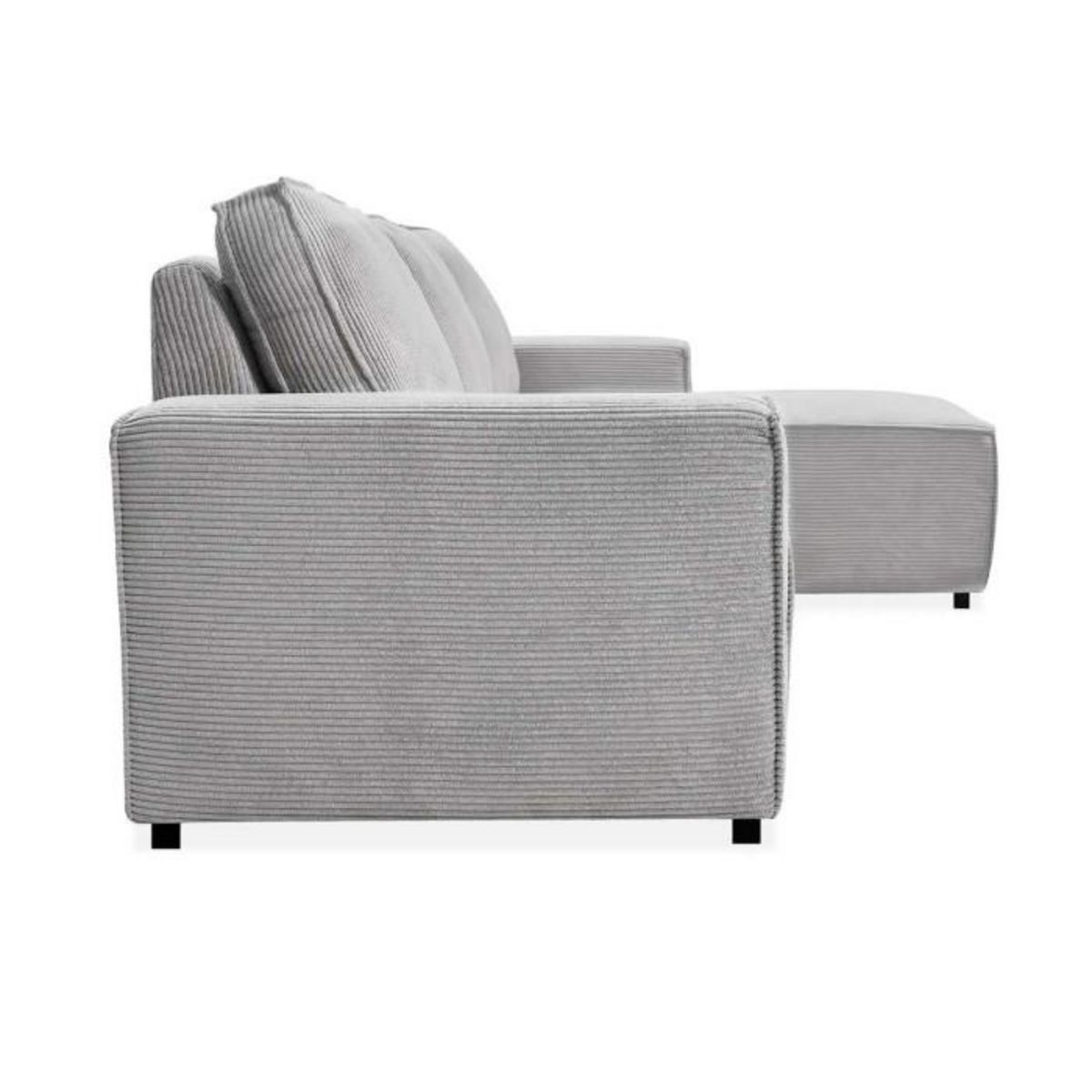 Paris Prix Canapé d'Angle Gauche Velours  Hollis  267cm Gris Clair