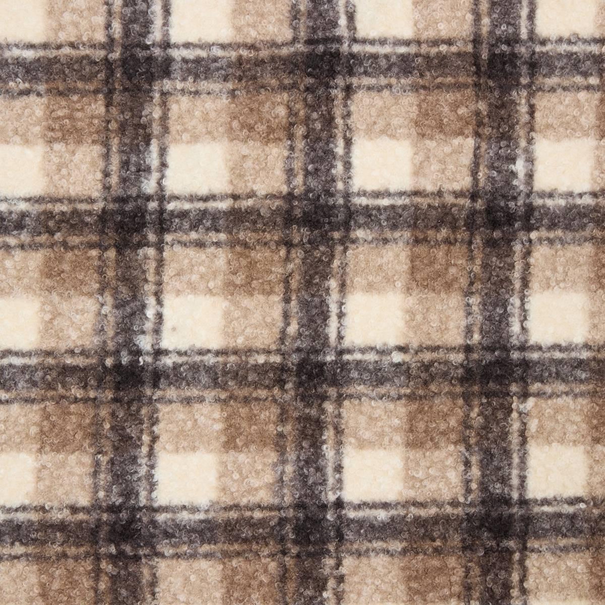 Voir la diapositive 3 : ATMOSPHERA Plaid bouclette à carreaux   automne  130x170cm beige