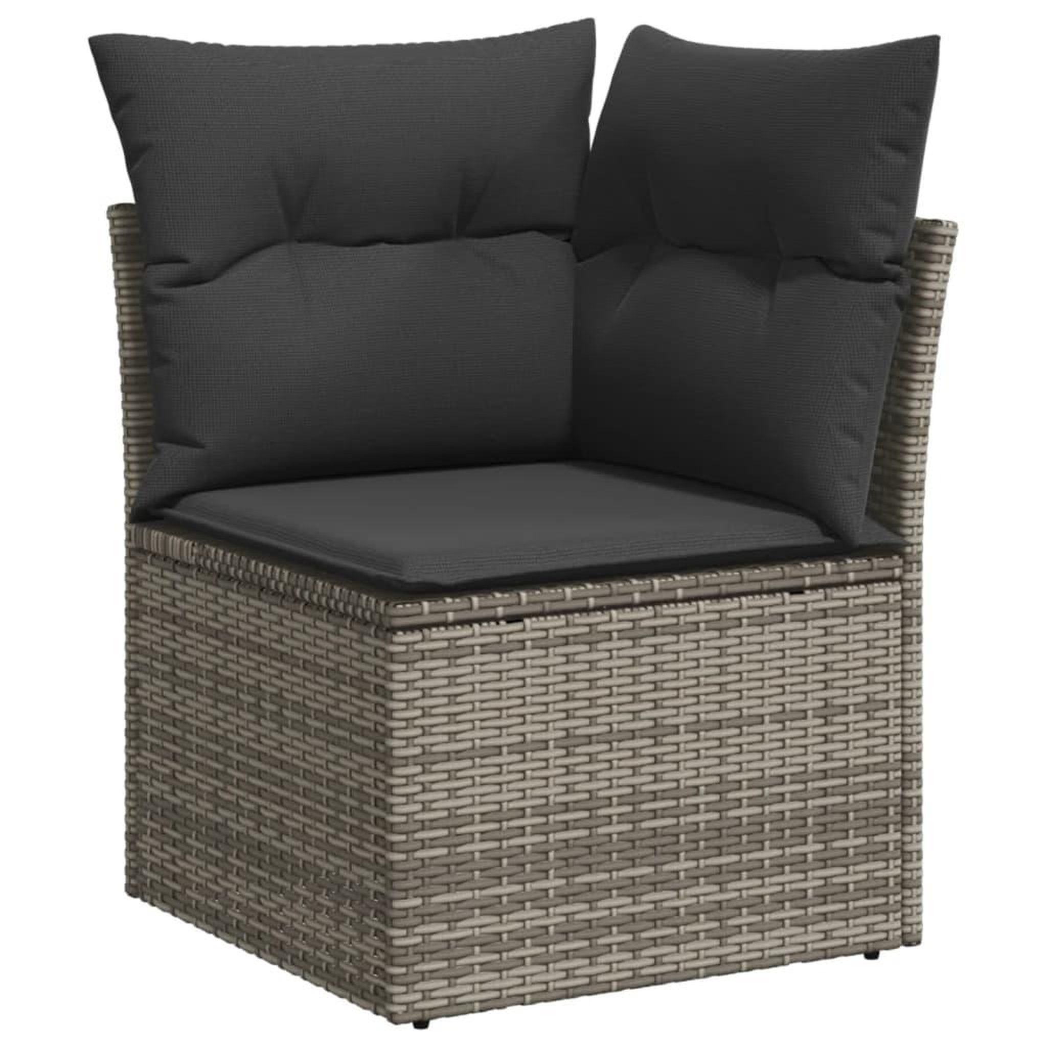 Voir la diapositive 4 : VIDAXL Salon de jardin avec coussins 13 pcs gris resine tressee