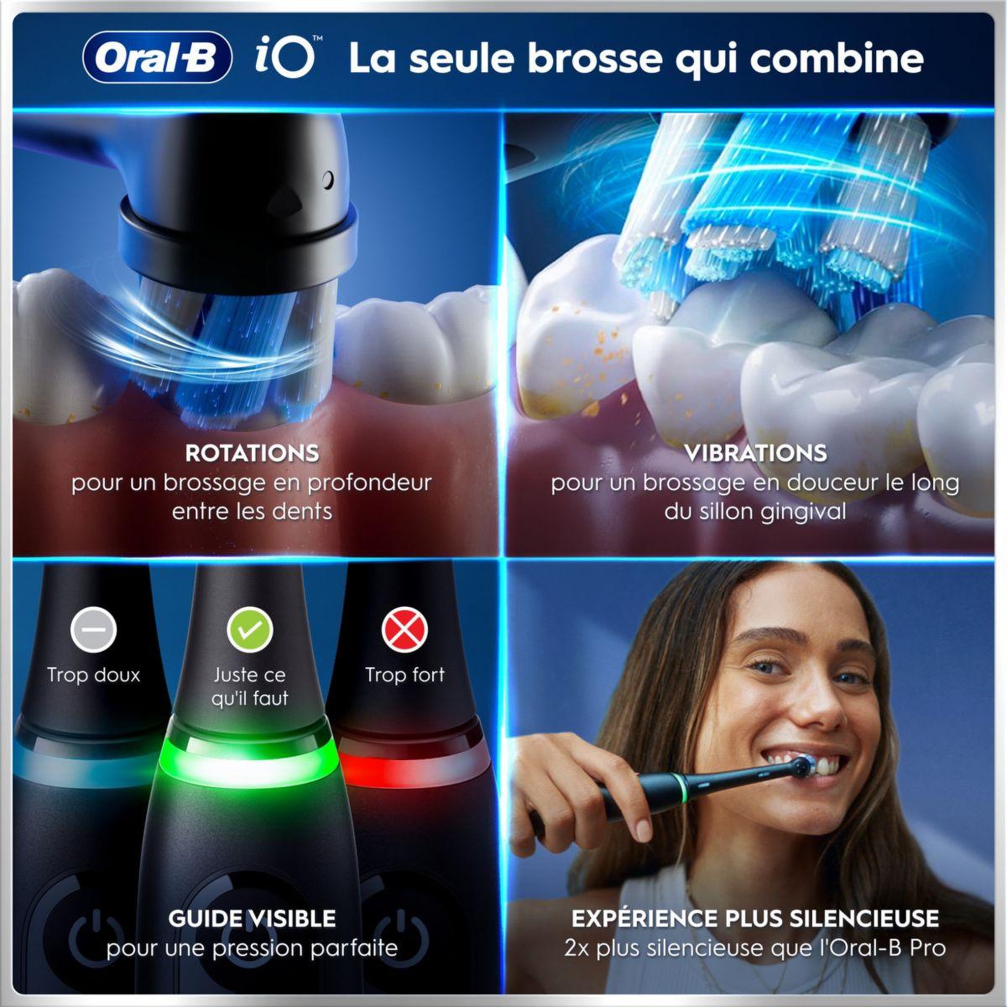 Voir la diapositive 4 : ORAL B Brosse à dents électrique iO6 Noire Luxe Edition