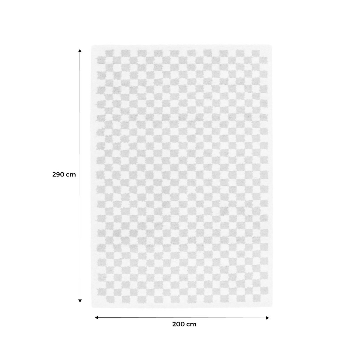 SWEEEK Tapis intérieur shaggy poils longs damier bleu clair et crème