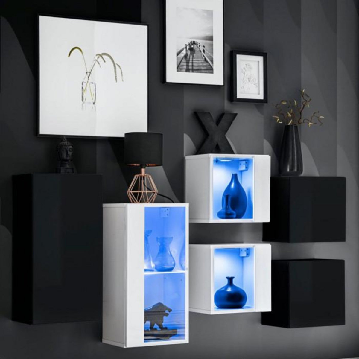 Paris Prix Meuble de Rangement  Switch IV  320cm Noir & Blanc