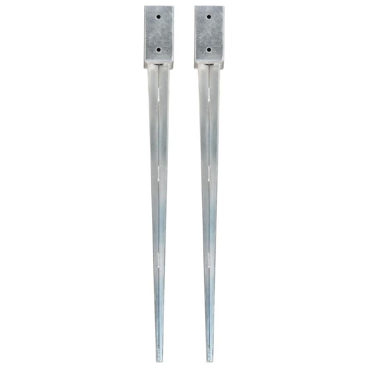 VIDAXL Piquets au sol 2 pcs Argente 7x7x90 cm Acier galvanise