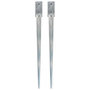 Voir la diapositive 1 : VIDAXL Piquets au sol 2 pcs Argente 7x7x90 cm Acier galvanise