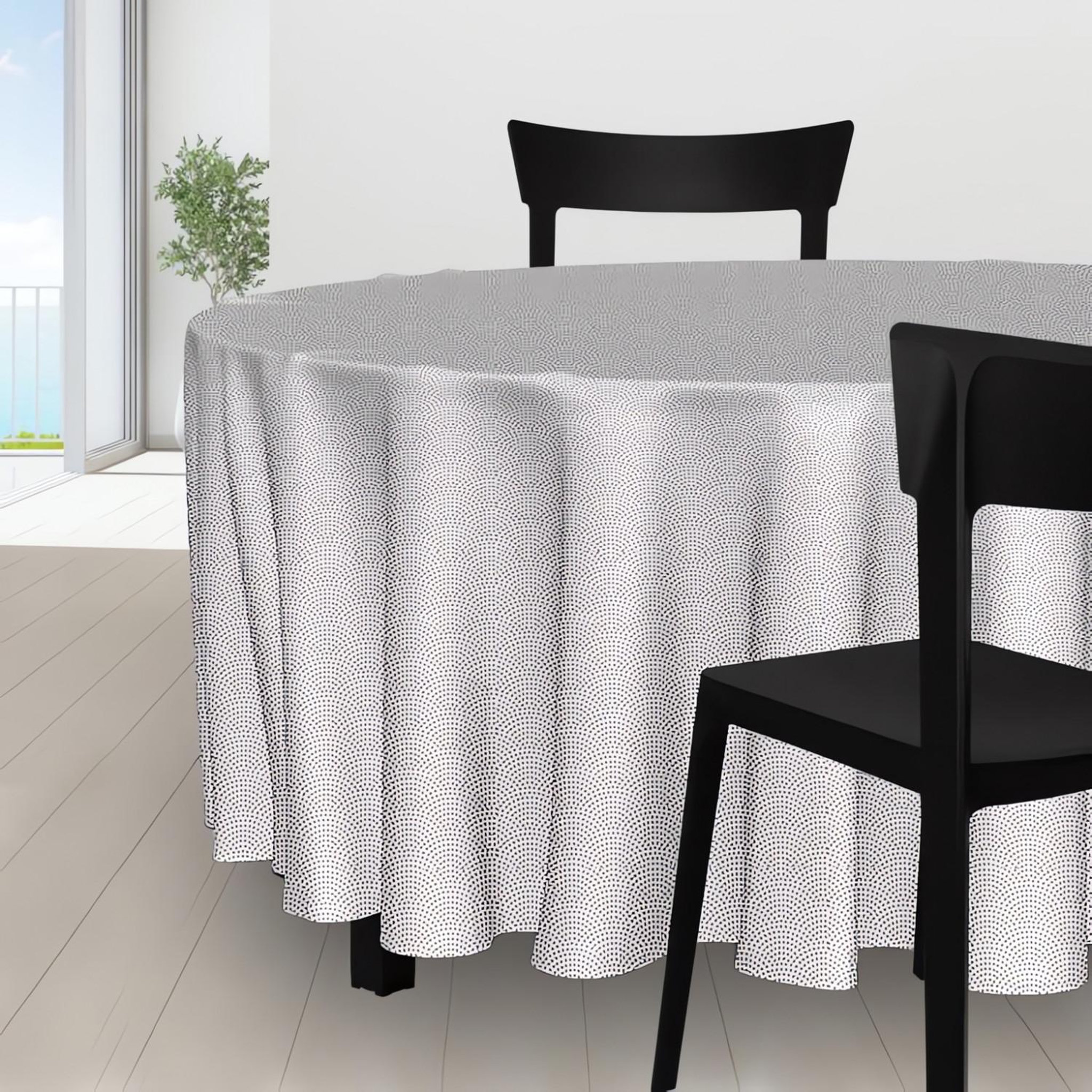SOLEIL D'OCRE Nappe anti-tâches PAON blanc, par Soleil d'Ocre