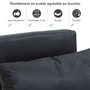 Voir la diapositive 6 : HOMCOM Fauteuil chauffeuse canapé-lit convertible 1 place déhoussable grand confort coussin pieds accoudoirs métal suède noir