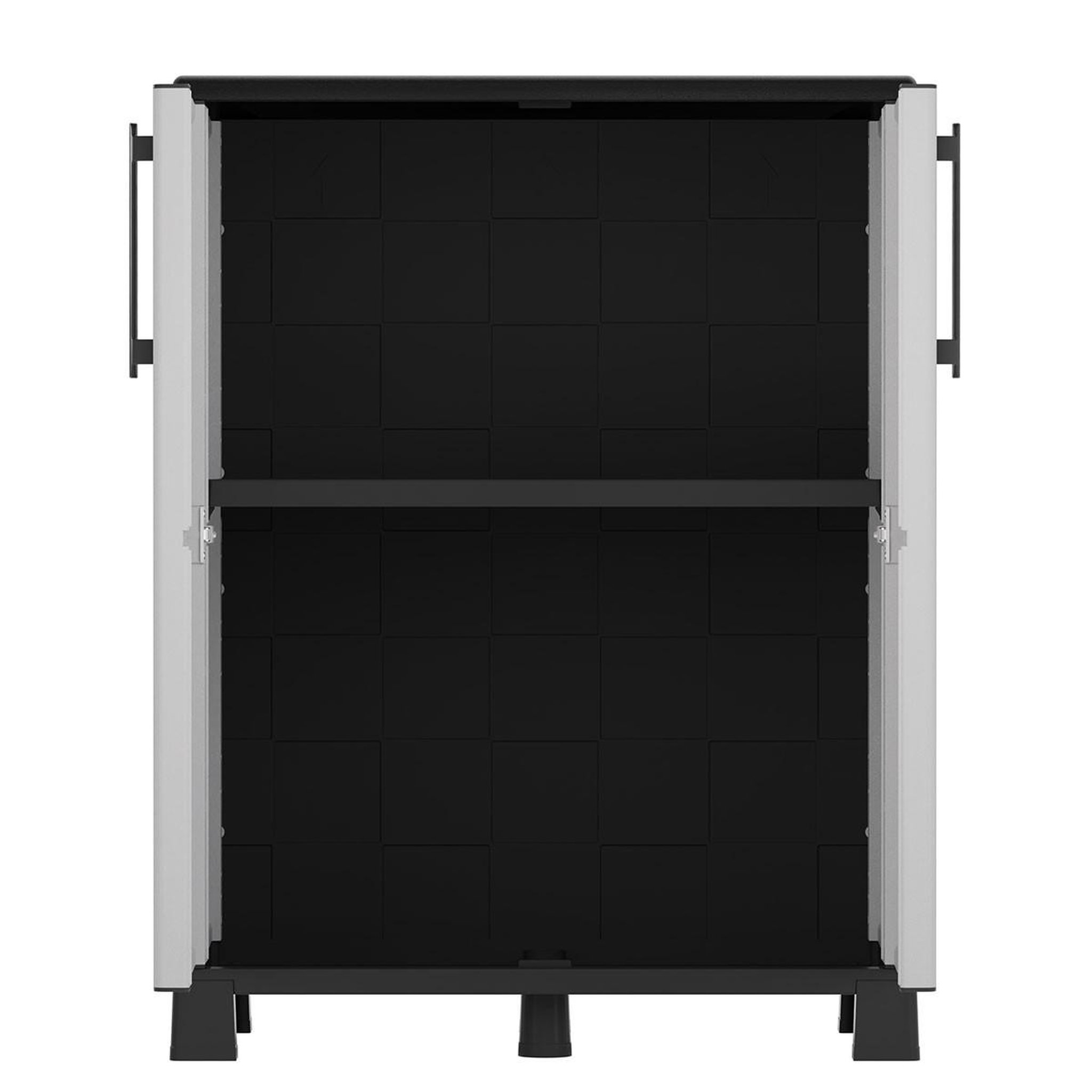 Voir la diapositive 5 : ART PLAST Armoire de rangement 2 portes gris 68x37x90cm - meuble de rangement garage maison terrasse