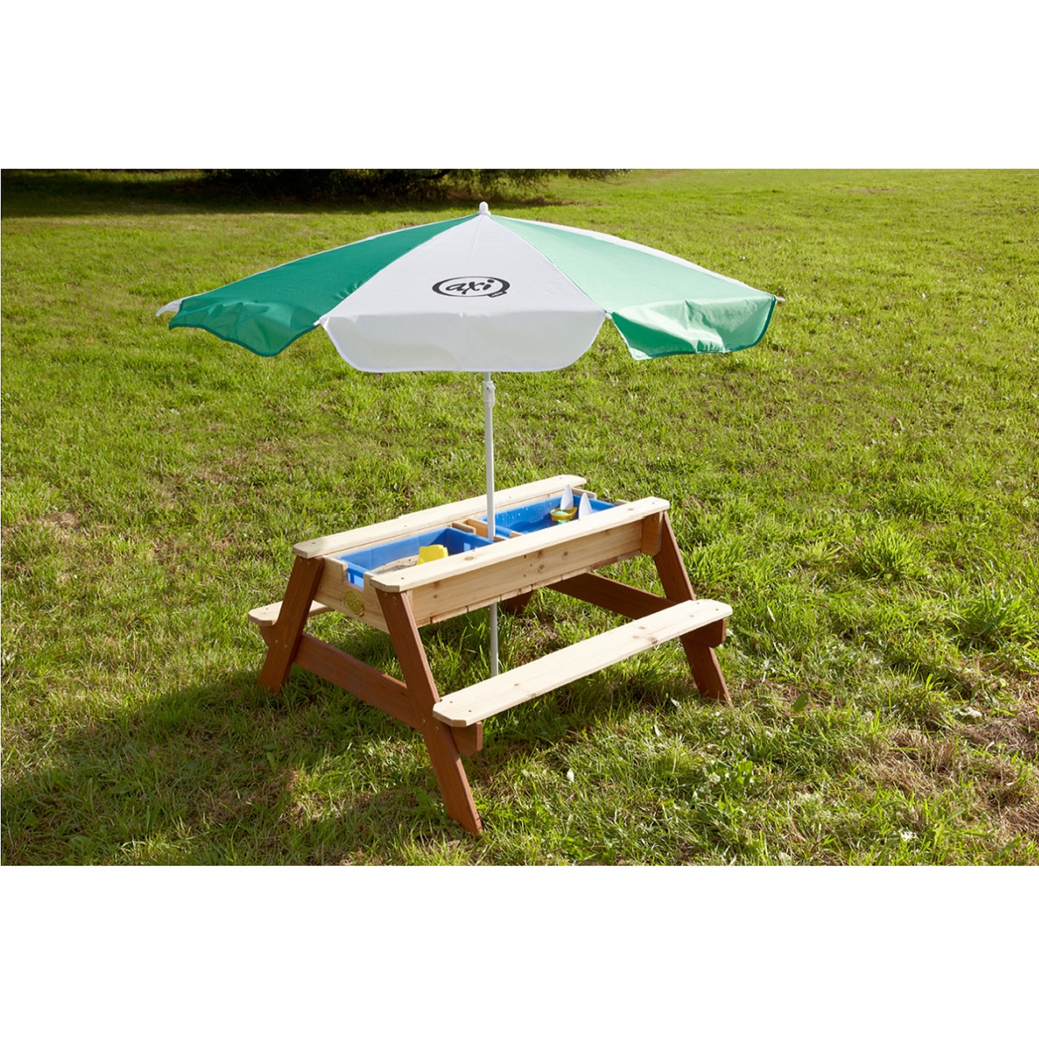 Voir la diapositive 2 : PRAGMA Table pique-nique bac à sable et eau - Bois - H56cm - Nick