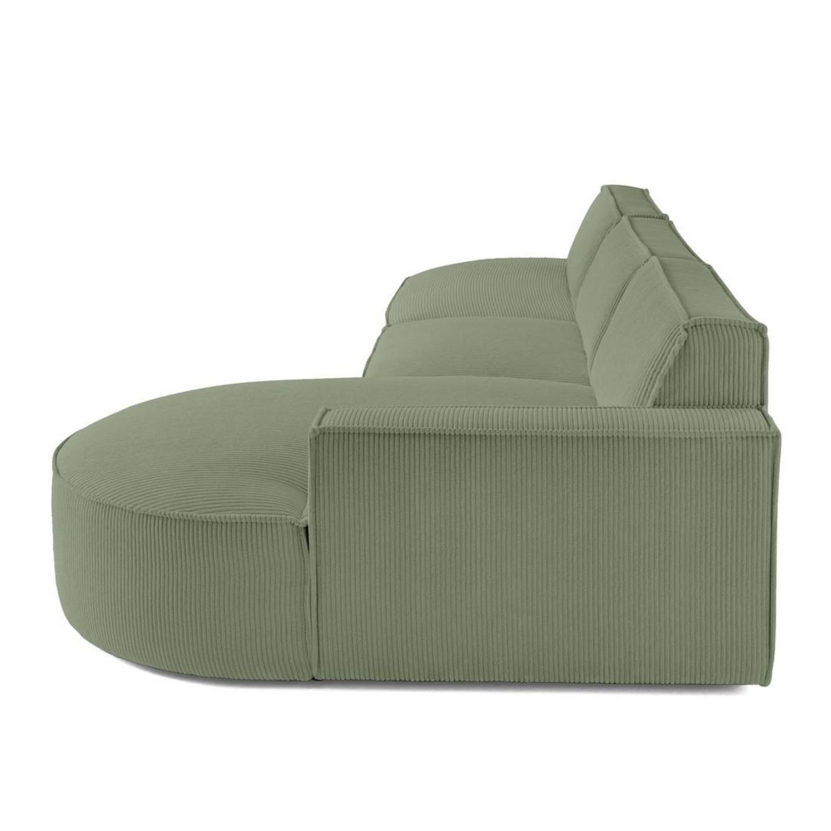 LISA DESIGN Spiaggia - canapé d'angle droit - forme arrondie - 5 places - en velours côtelé