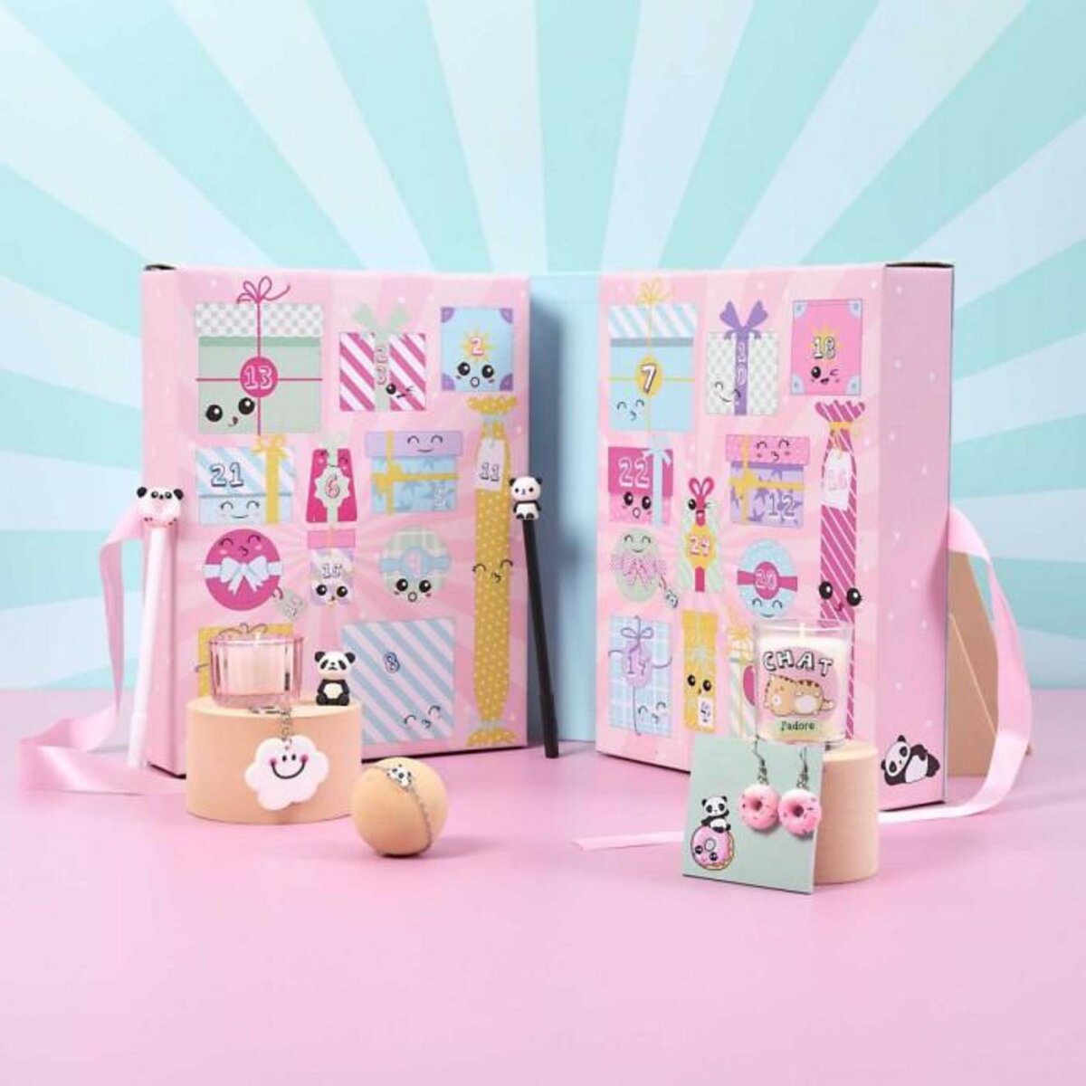 Paris Prix Calendrier de l'Avent 24 Bougies & Surprises  Kawaii  25cm Multicolore