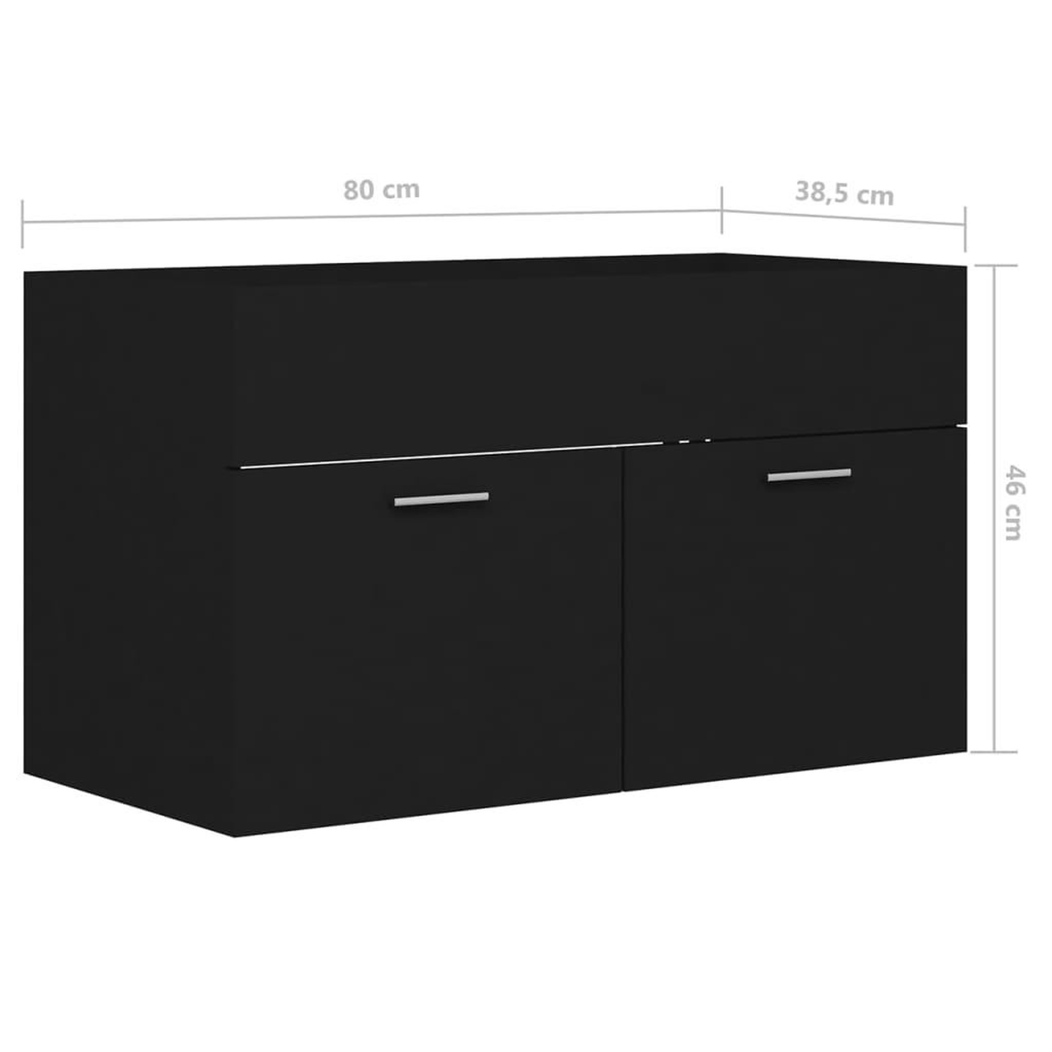 Voir la diapositive 6 : VIDAXL Armoire d'evier avec lavabo integre Noir Agglomere
