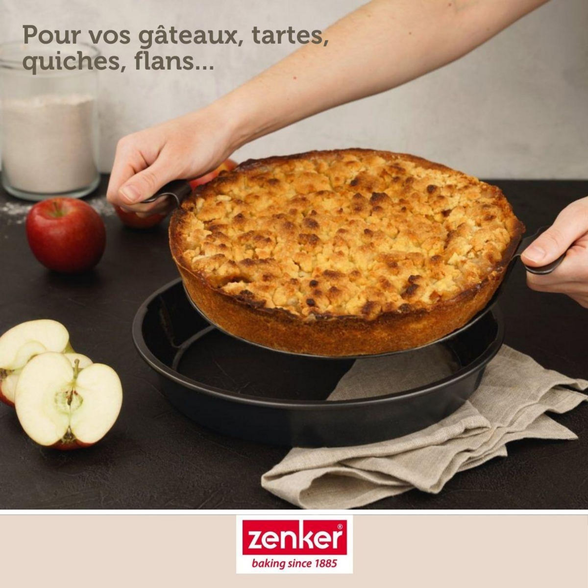 ZENKER Moule à gâteau et quiches rond de 28 cm avec fond amovible Zenker Black Metallic