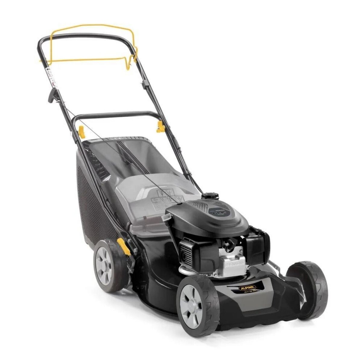 Alpina Tondeuse à gazon thermique 145 cm³ - largeur coupe 46 cm - jusqu'à 1200 m² - indicateur bac plein - noire