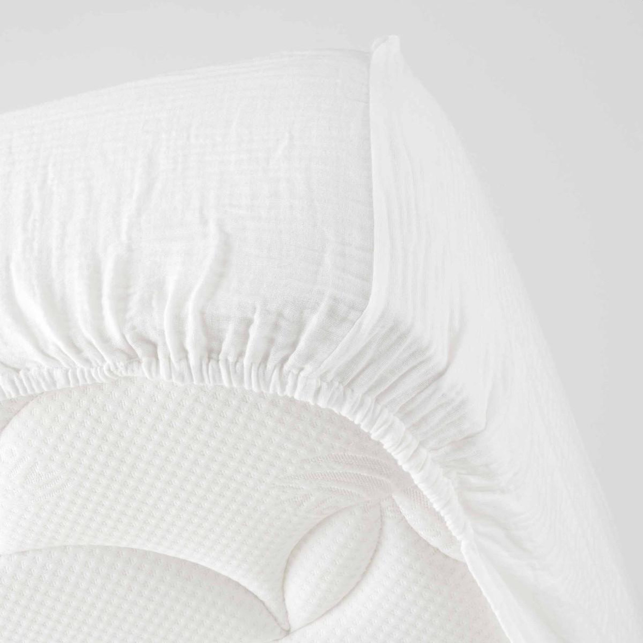 Voir la diapositive 2 : Douceur d'Intérieur Drap housse en gaze de coton  angelia  140x190cm blanc