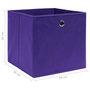 Voir la diapositive 5 : VIDAXL Boîtes de rangement 4 pcs Tissu intisse 28x28x28 cm Violet