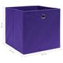 Voir la diapositive 5 : VIDAXL Boîtes de rangement 4 pcs Tissu intisse 28x28x28 cm Violet
