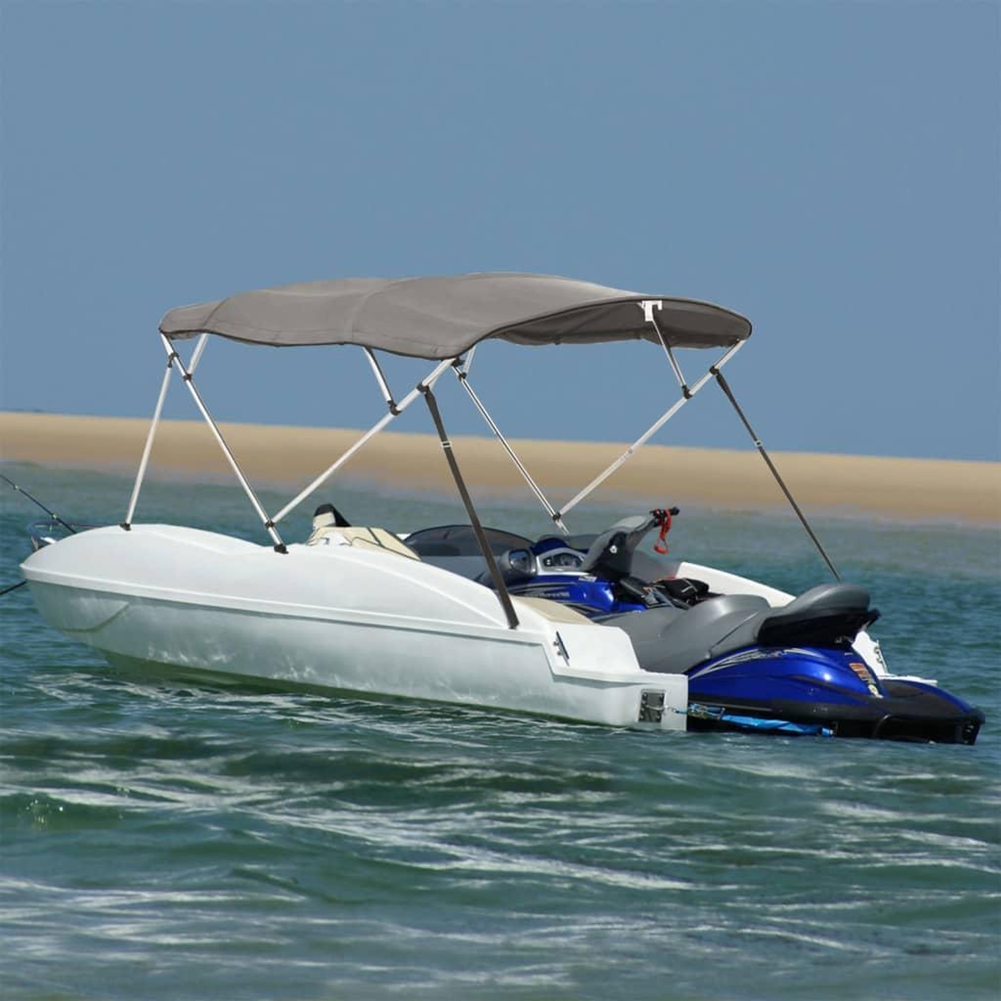 VIDAXL Toit bimini a 4 arceaux parois laterales 243x(200-213)x137 cm