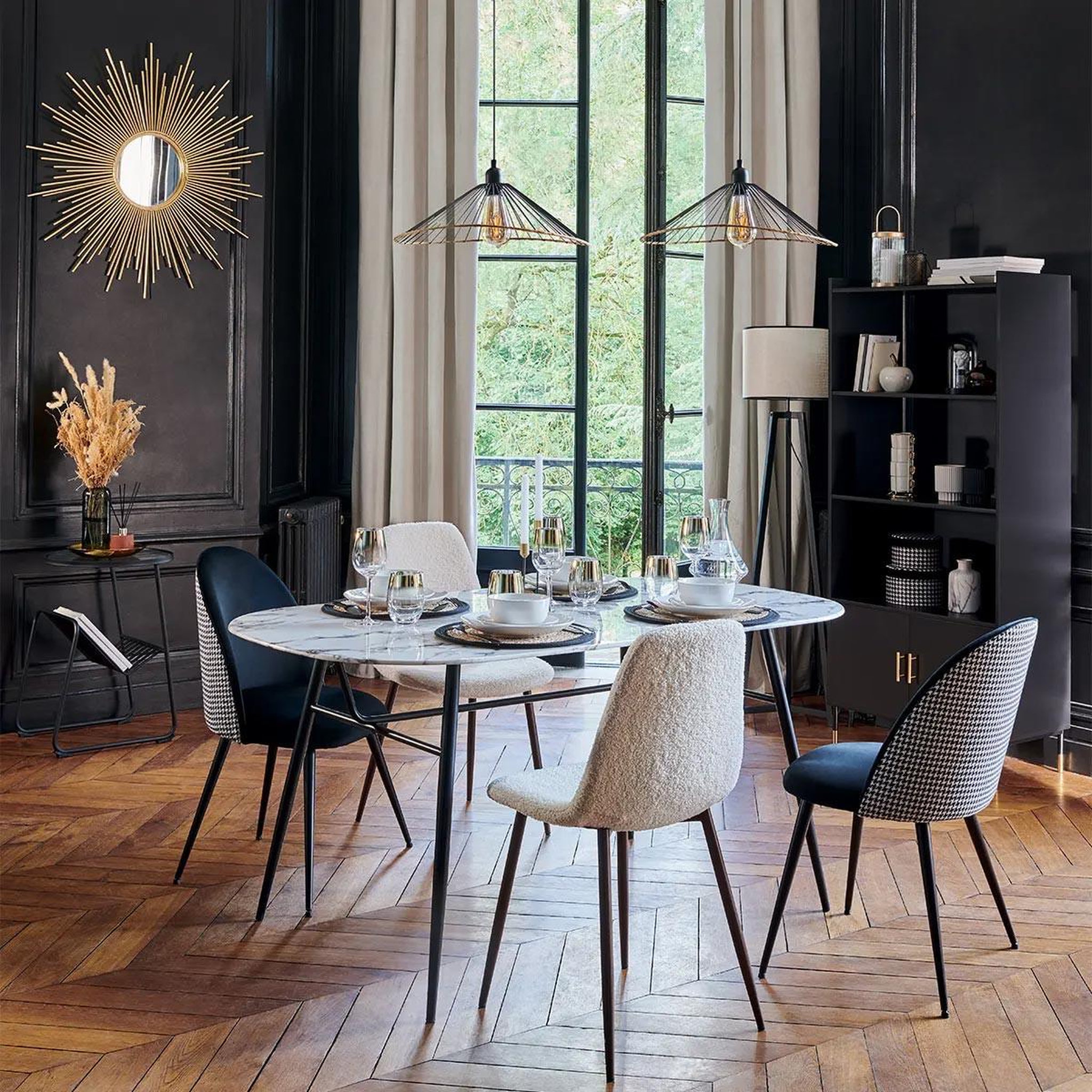 Voir la diapositive 5 : ATMOSPHERA Lampe suspension en métal  alara  45cm noir