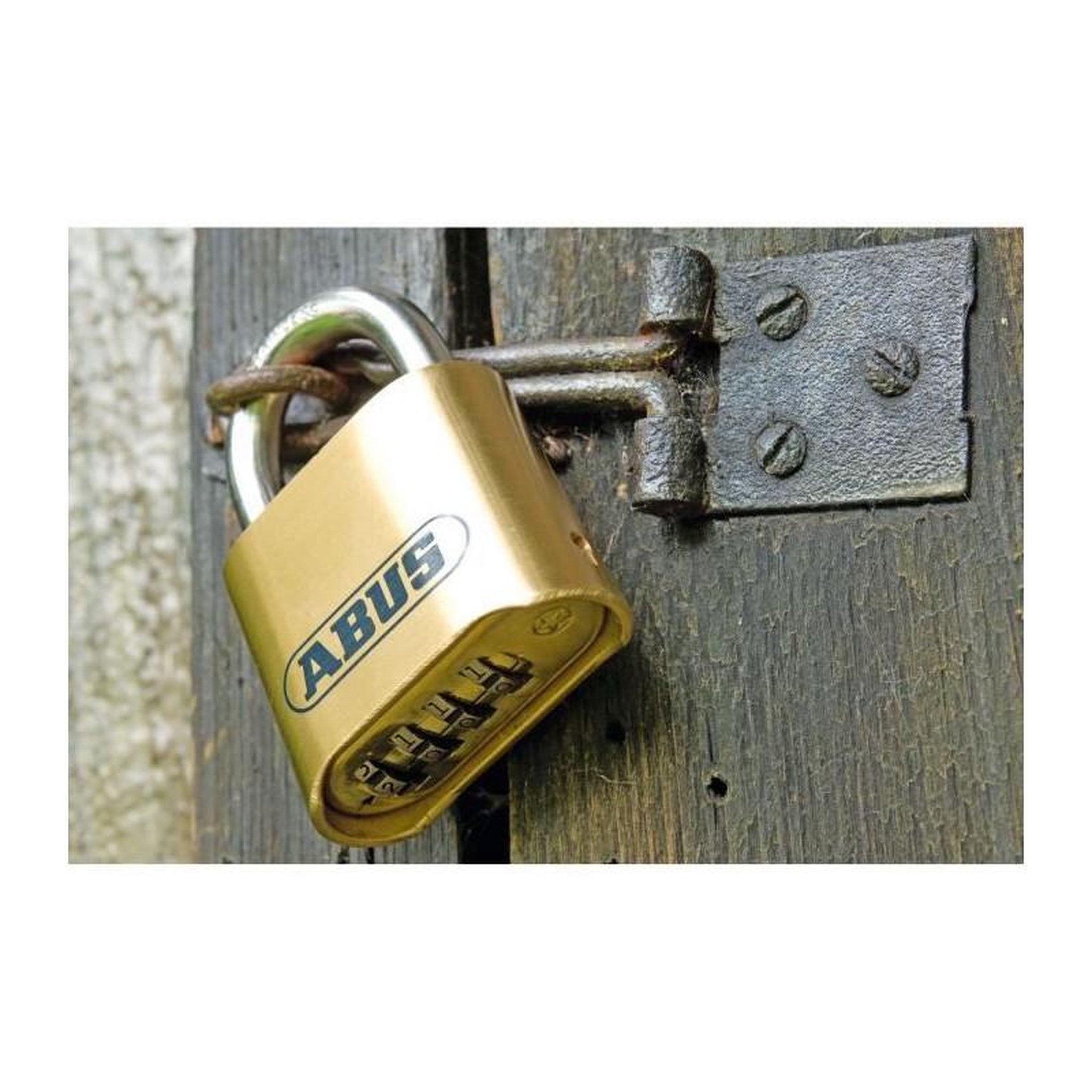 Voir la diapositive 4 : ABUS Cadenas a combinaison - ABUS - 180IB/50 B/DFNLI - Corps laiton forgé - Anse inox - Code numérique a quatre chiffres