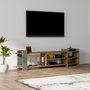 Voir la diapositive 2 : TOILINUX Meuble TV design Zeyna - L. 156 x H. 40 cm - Gris anthracite
