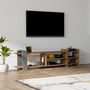 Voir la diapositive 2 : TOILINUX Meuble TV design Zeyna - L. 156 x H. 40 cm - Gris anthracite