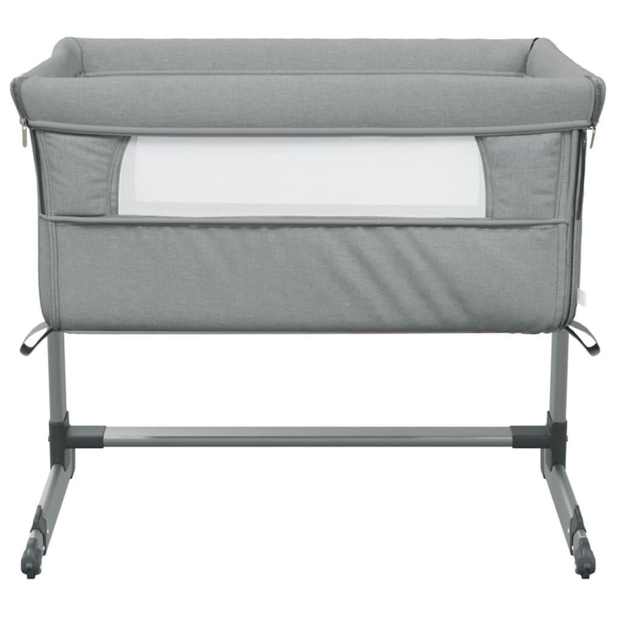 VIDAXL Lit pour bebe avec matelas Gris clair Tissu de lin