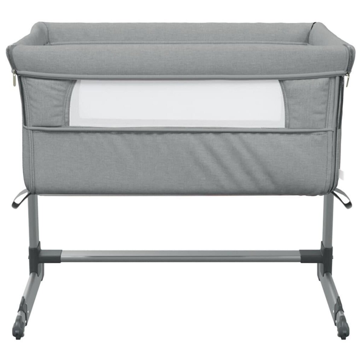 VIDAXL Lit pour bebe avec matelas Gris clair Tissu de lin