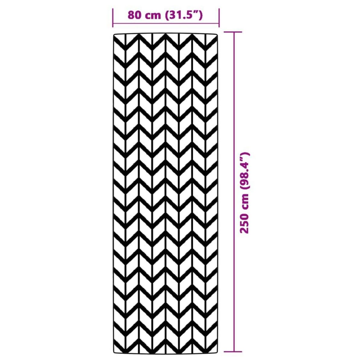 VIDAXL Tapis d'exterieur ARAKIL gris 80 x 250 cm PP