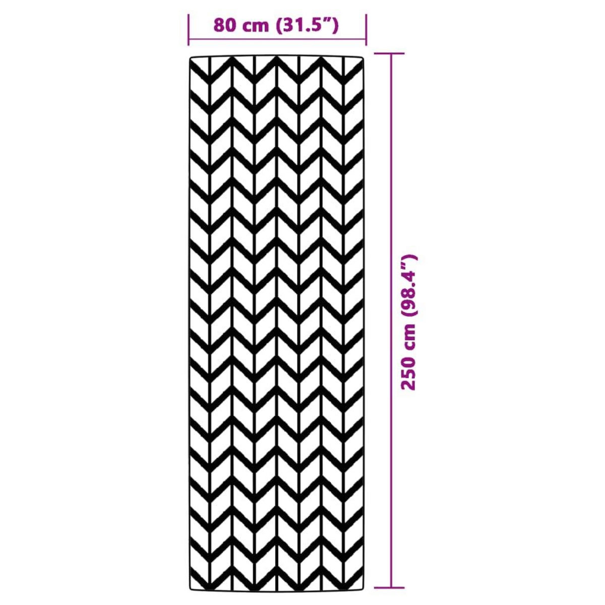 VIDAXL Tapis d'exterieur ARAKIL gris 80 x 250 cm PP