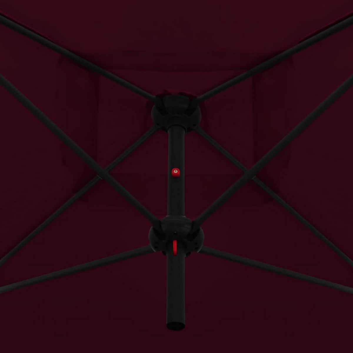 VIDAXL Parasol double avec mat en acier 250 x 250 cm Rouge bordeaux