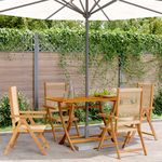 VIDAXL Chaises inclinables de jardin lot de 4 beige bois massif acacia