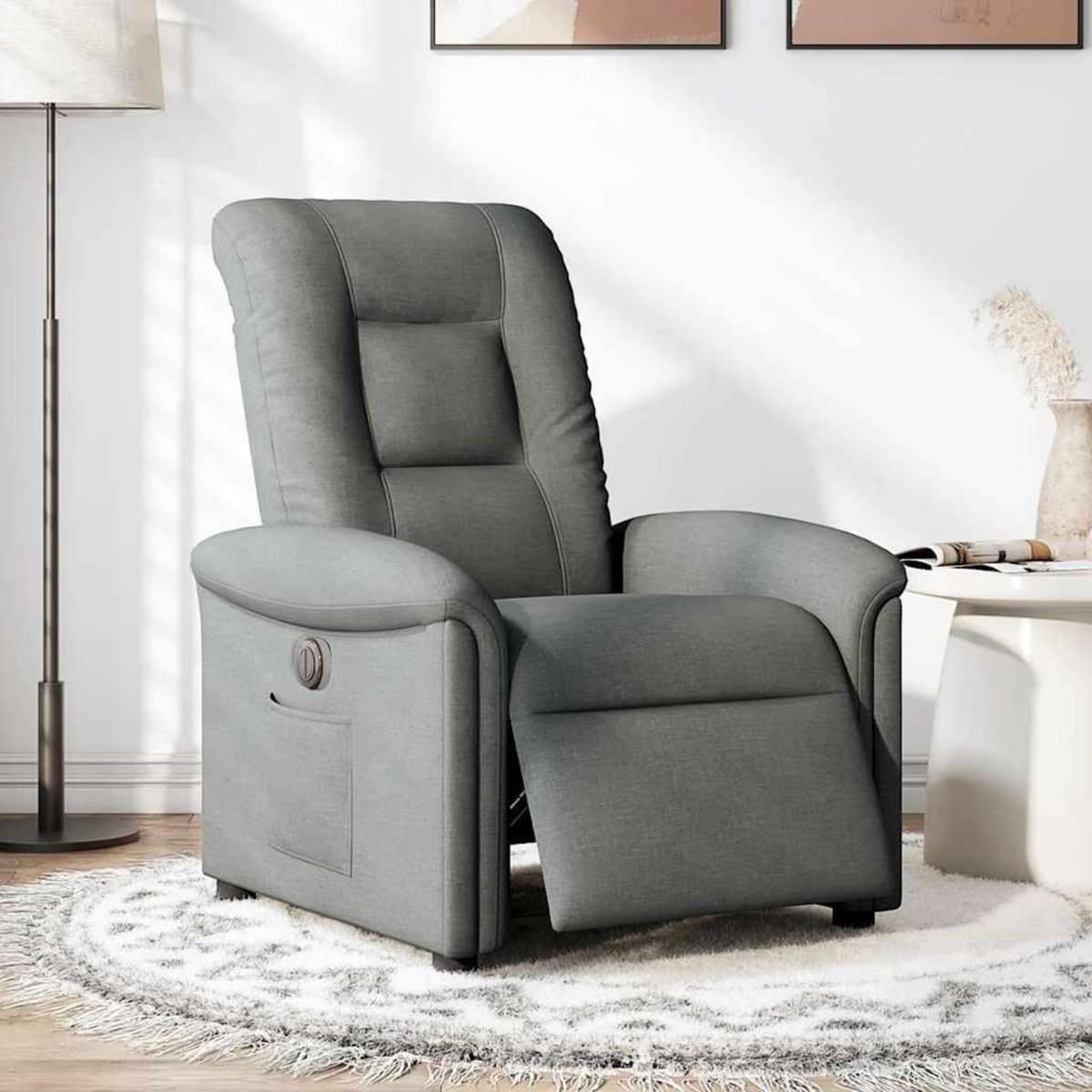 VIDAXL Fauteuil inclinable electrique Gris fonce Tissu