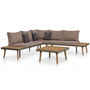 Voir la diapositive 1 : VIDAXL Salon de jardin 4pcs et coussins Bois d'acacia solide Marron