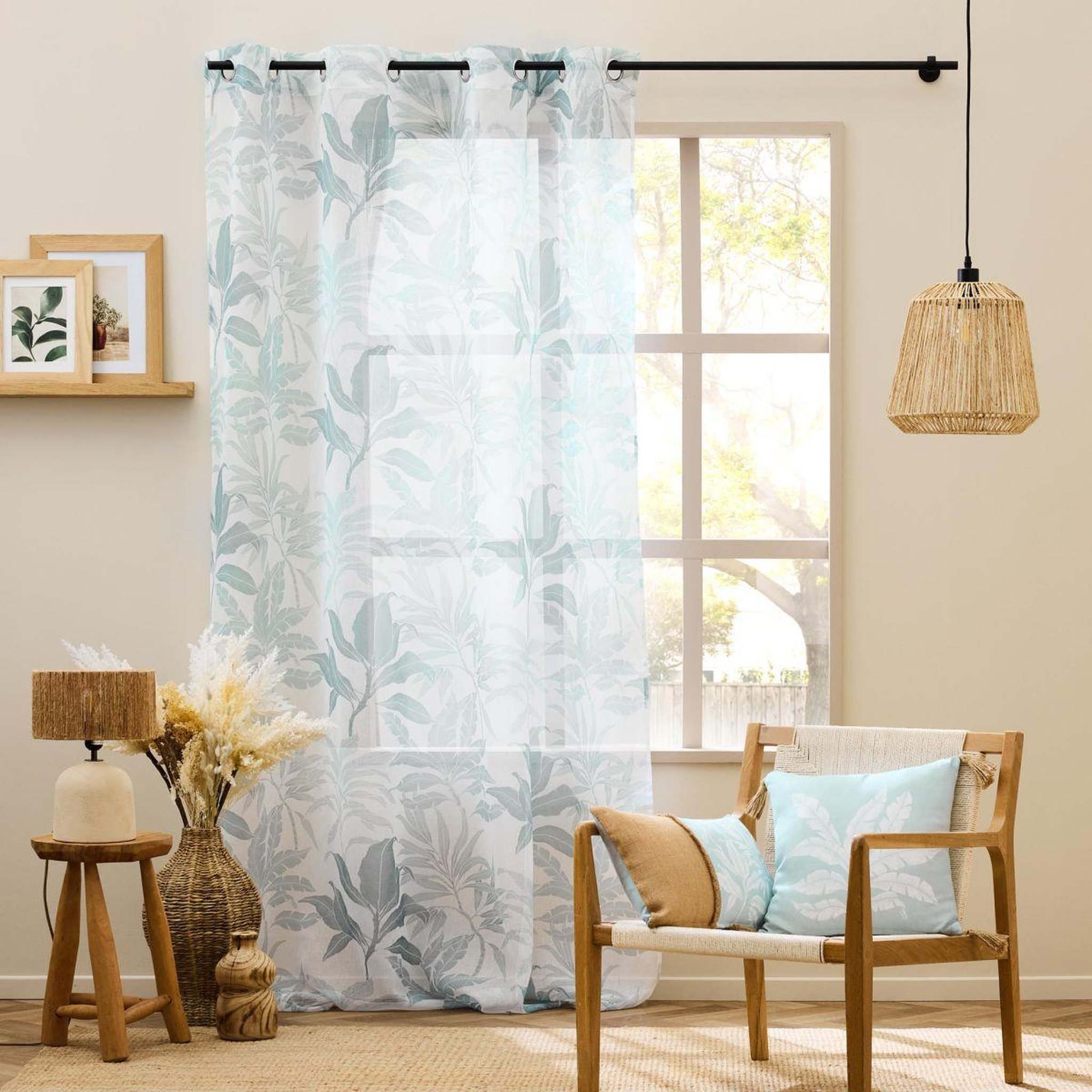 Voir la diapositive 5 : Douceur d'Intérieur Coussin déco imprimé avec jute  hera  30x50cm menthe