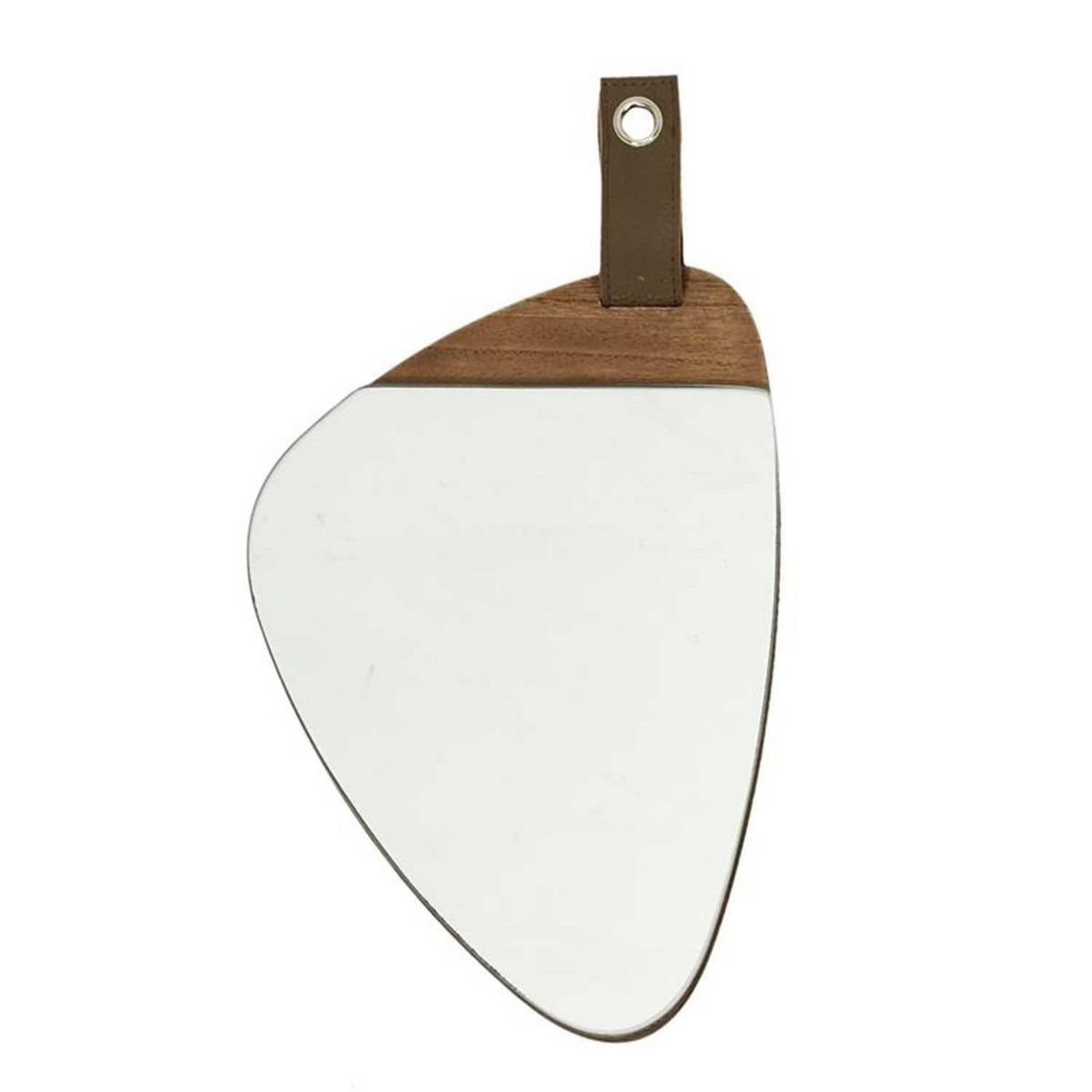 TOILINUX Lot de 3 miroirs avec détail effet bois en MDF - Marron