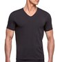  T-shirt homewear col V coton stretch Essentials noir