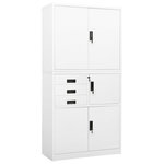 VIDAXL Armoire de bureau Blanc 90x40x180 cm Acier