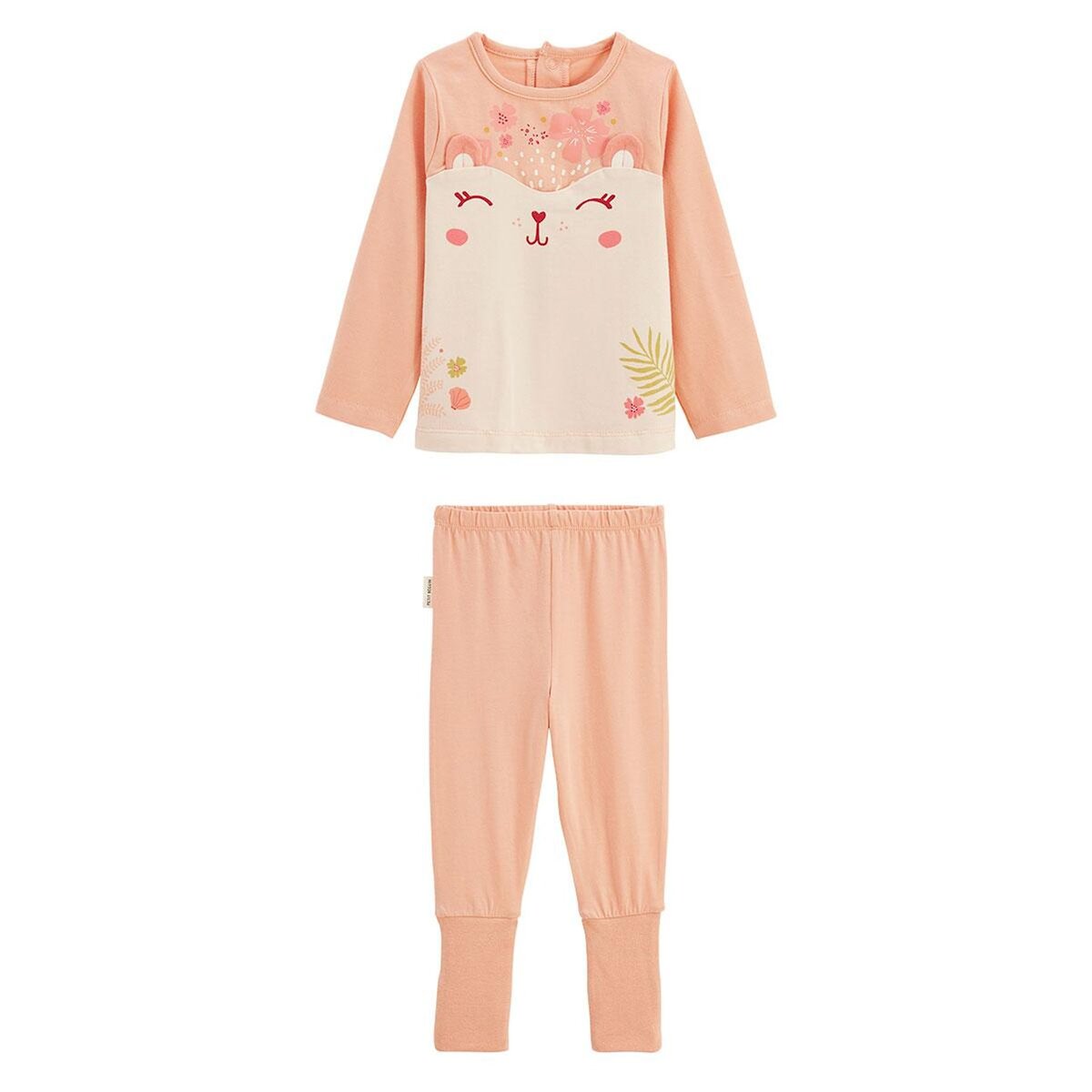 Petit Béguin Pyjama enfant 2 pièces à pieds retroussables Santa Giulia