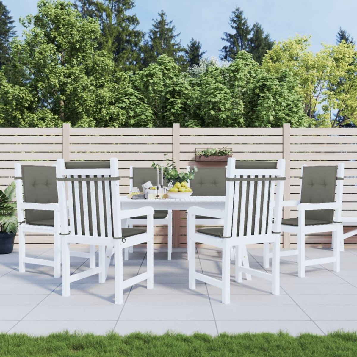 VIDAXL Coussins de chaise a dossier bas lot de 6 gris fonce melange