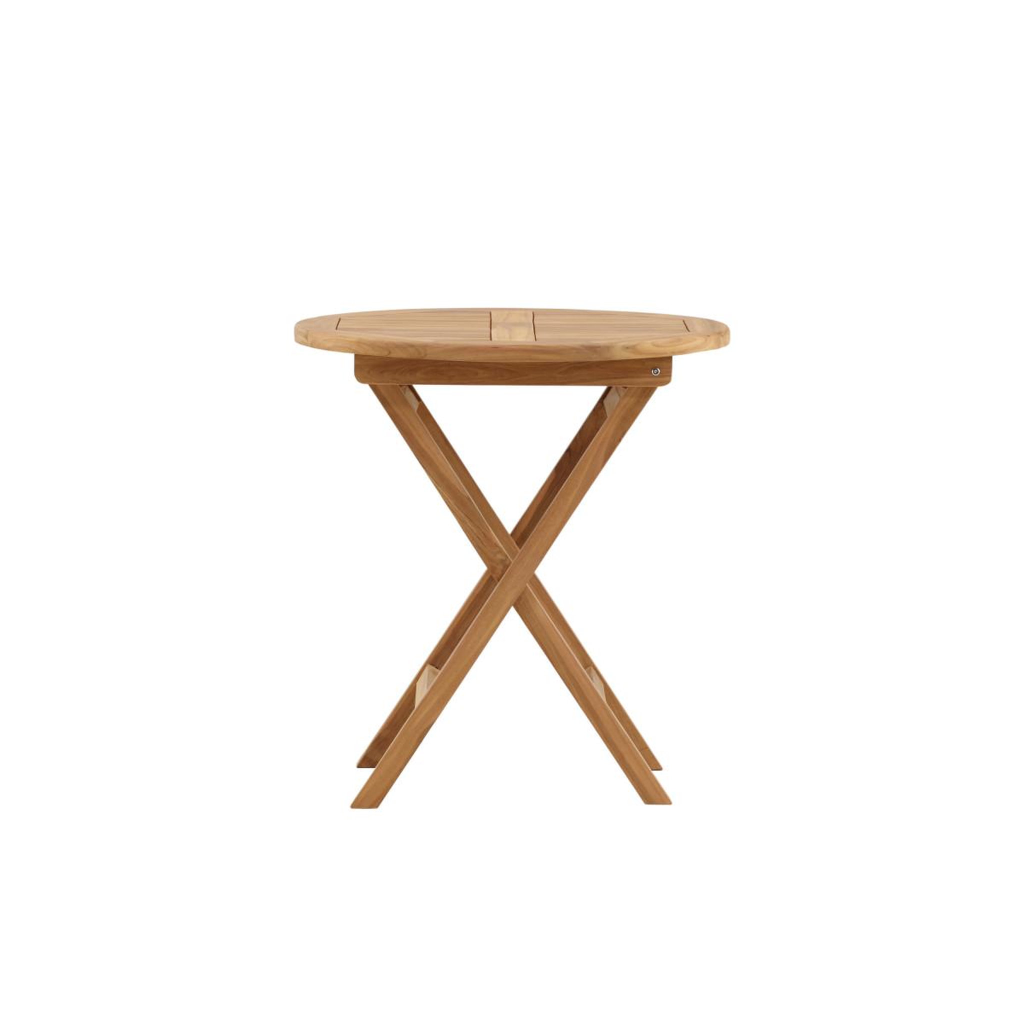 Voir la diapositive 2 : Paris Prix Table de jardin ronde en teck  kenya  70cm naturel
