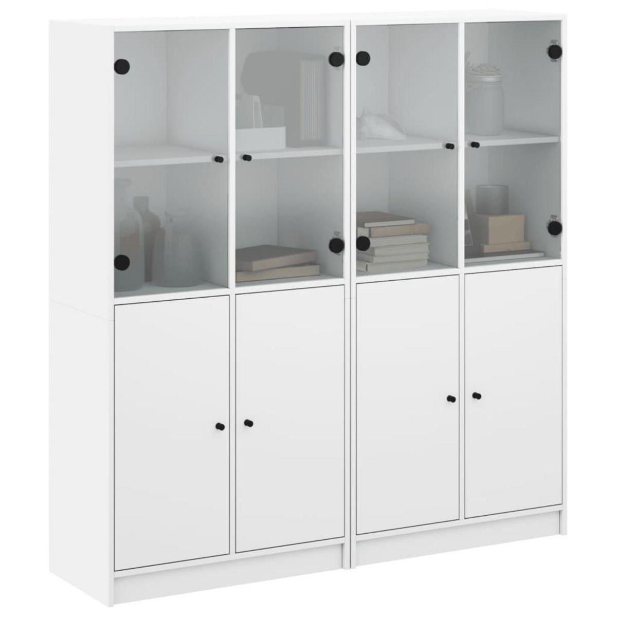 VIDAXL Bibliotheque avec portes blanc 136x37x142 cm bois d'ingenierie