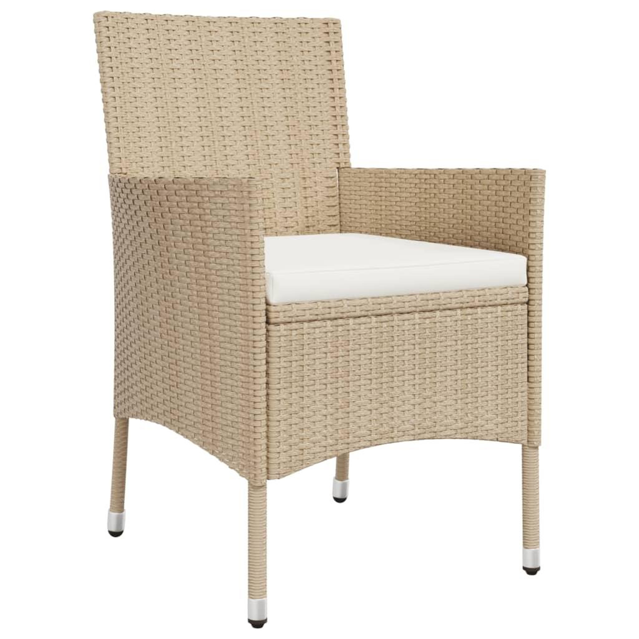 Voir la diapositive 5 : VIDAXL Ensemble de bistro de jardin 5 pcs coussins beige poly rotin