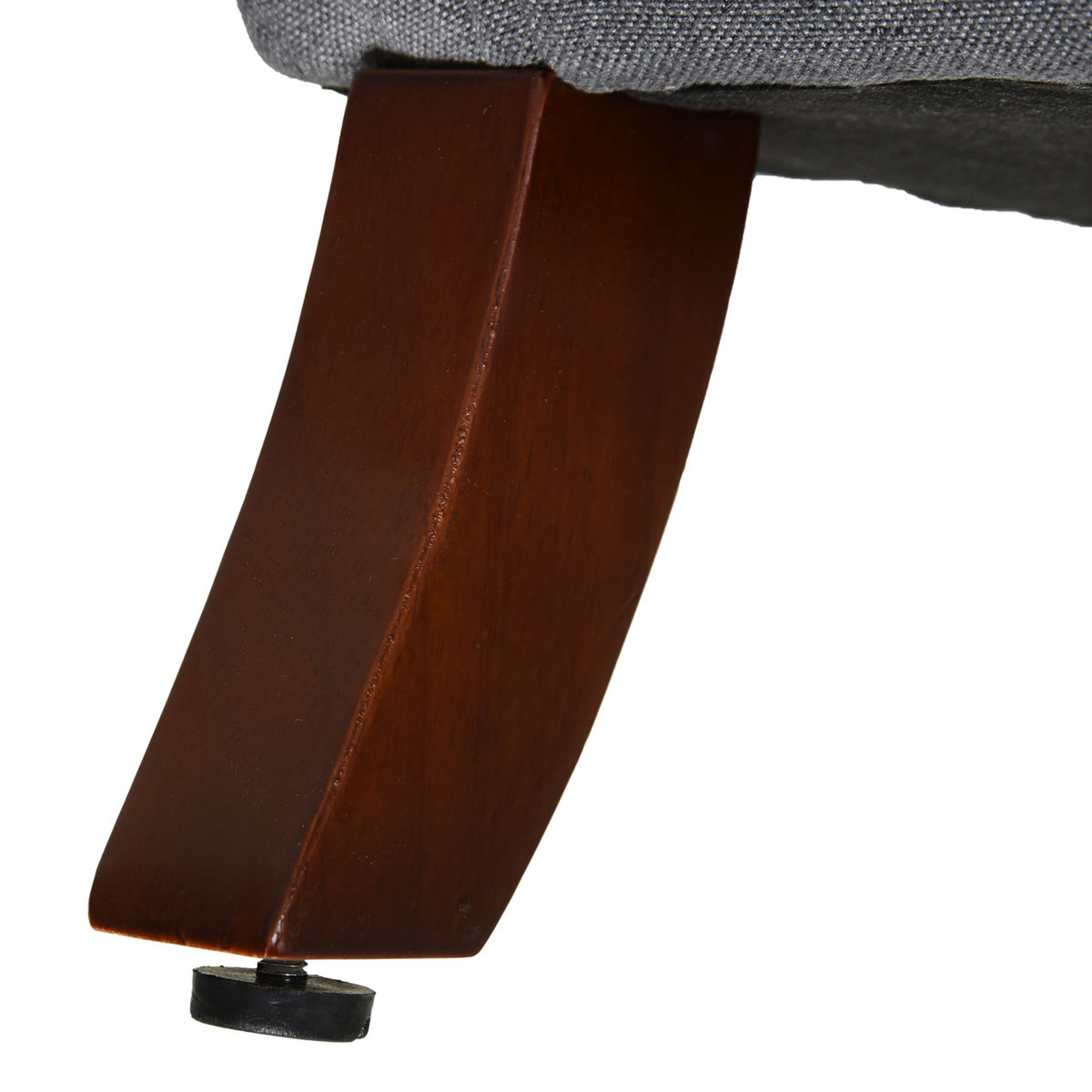 HOMCOM Fauteuil enfant oreilles grand confort accoudoirs assise dossier garnissage mousse haute densité piètement bois hévéa verni lin gris