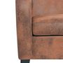 Voir la diapositive 4 : VIDAXL Canape a 3 places Daim synthetique Marron