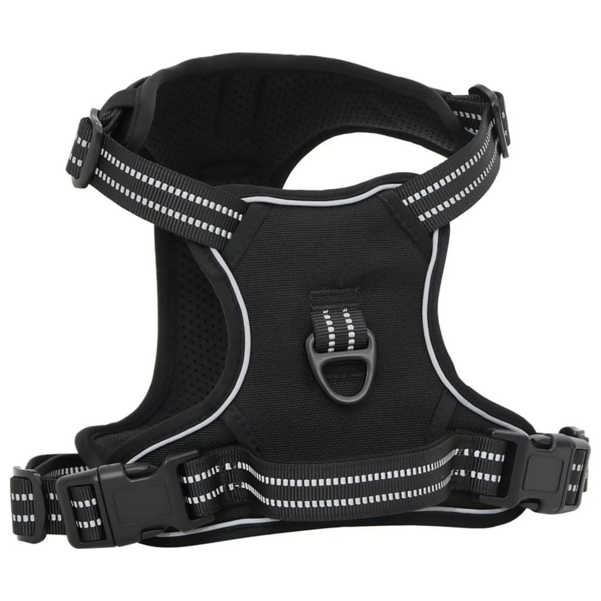 VIDAXL Harnais pour chien avec laisse et collier reglables noir L