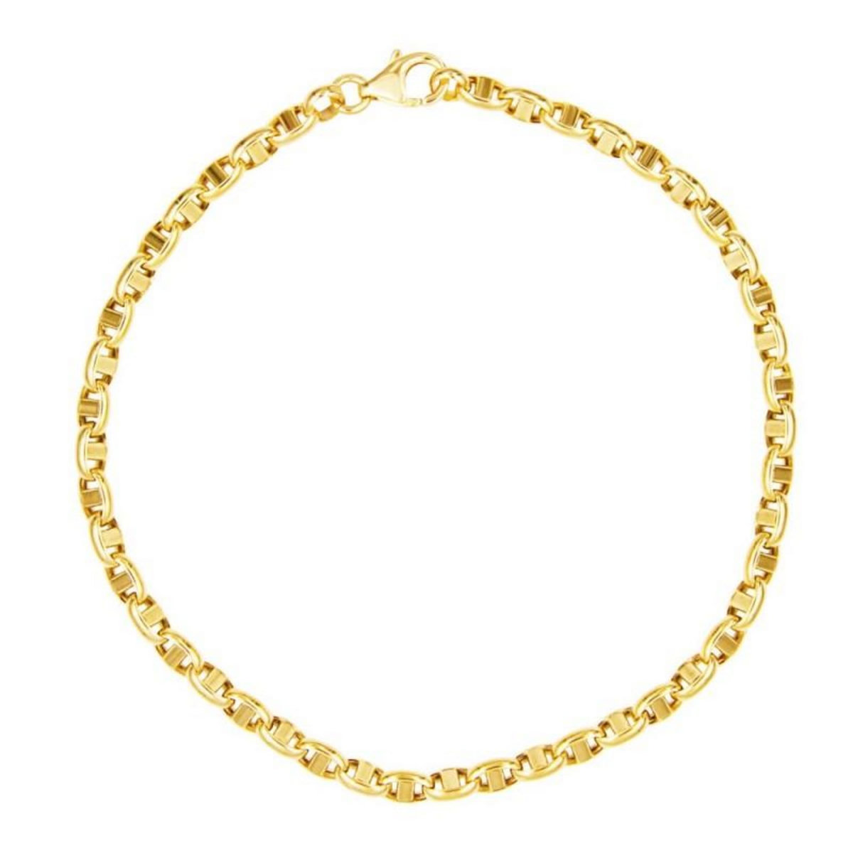 L'ATELIER D'AZUR Bracelet Or Jaune Maille Marine Alternée - Homme