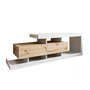Voir la diapositive 1 : BEST MOBILIER Olga - meuble tv - effet bois et blanc - 2 tiroirs - 198 cm