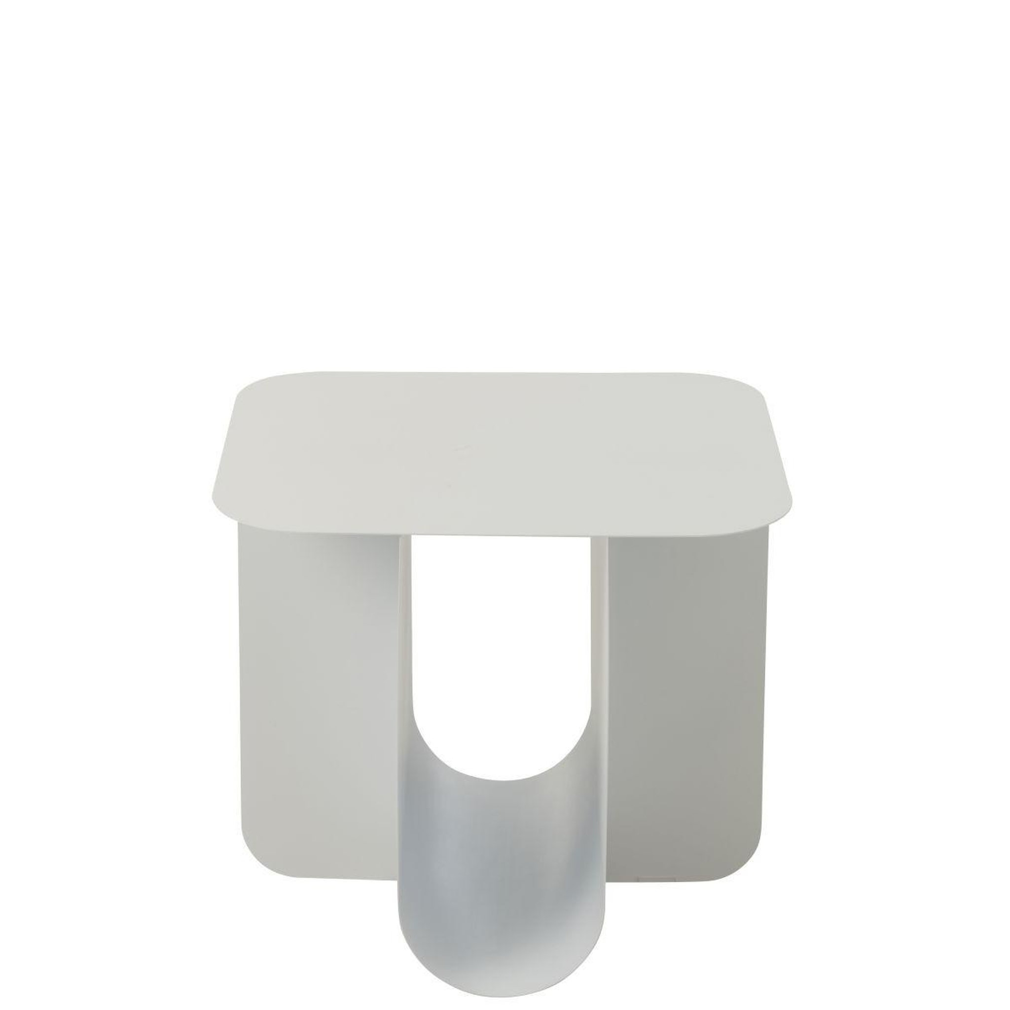 Voir la diapositive 2 : J-LINE Table d'Appoint Carrée en Métal  Reva  39cm Blanc