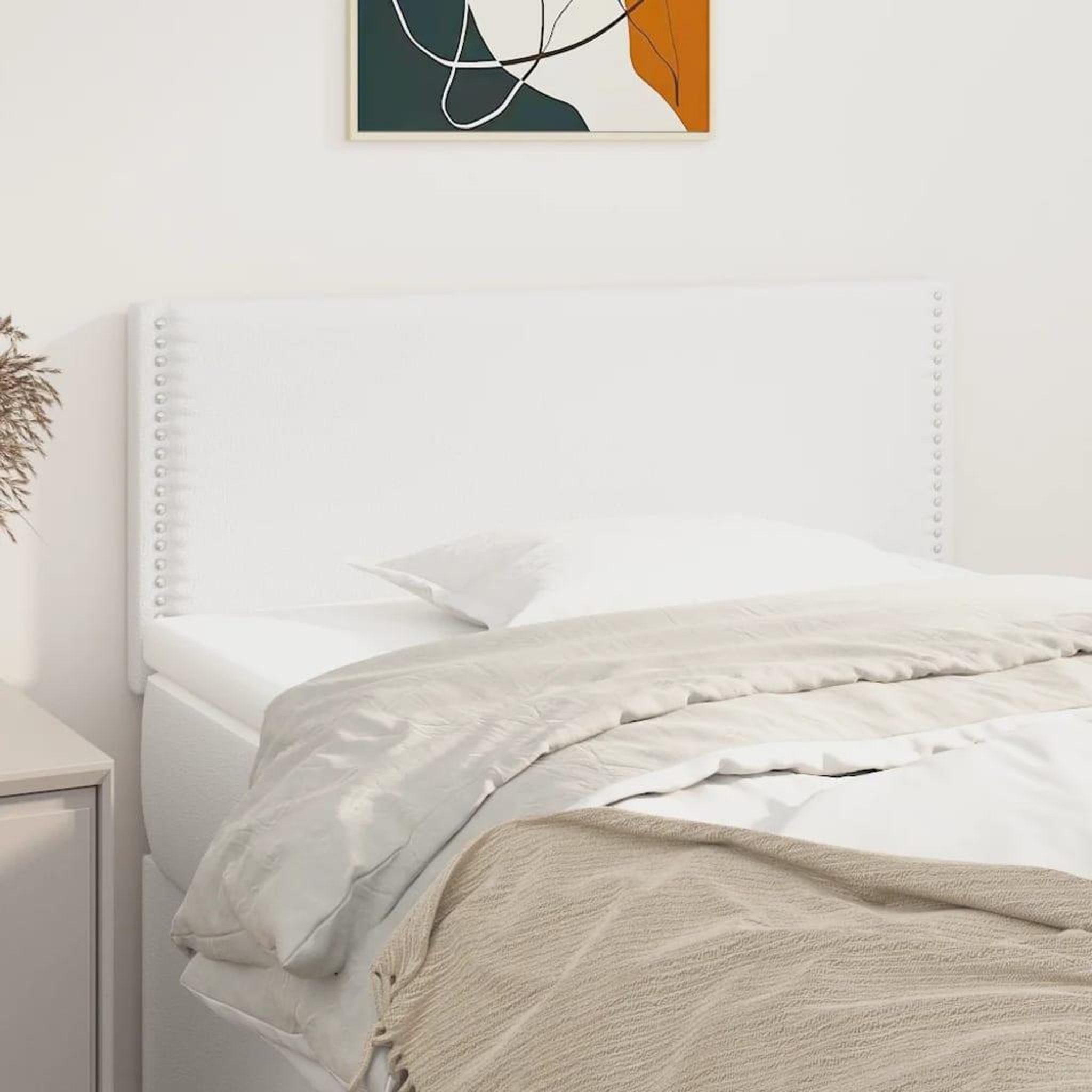 Voir la diapositive 1 : VIDAXL Tete de lit Blanc 80x5x78/88 cm Similicuir