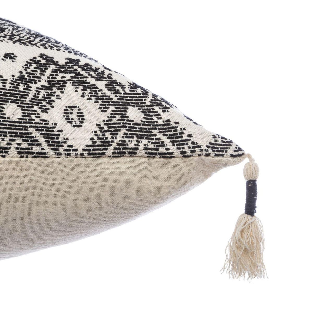 ATMOSPHERA Coussin Rituality carré déhoussable - 60x60cm - Noir et Blanc